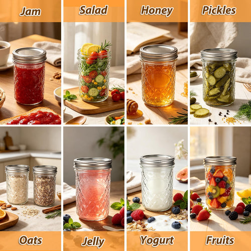 16oz Wide Mouth Mason Jars with Airtight Lids S366542