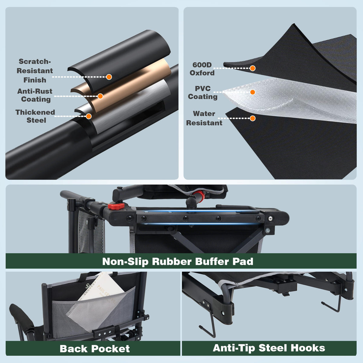Folding Stadium Seats with Back Support and Cushion T53275