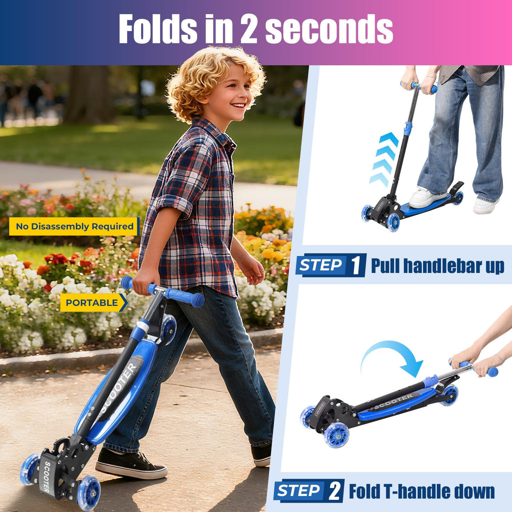 3 Wheel Kids Scooter with LED Light-Up H9416