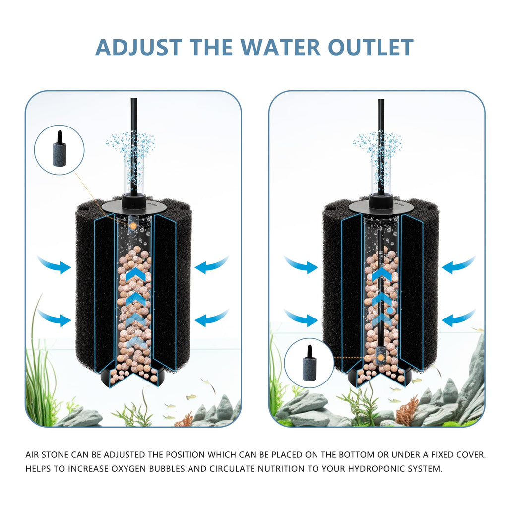 150 Gal Aquarium Sponge Filter with Air Stone L140