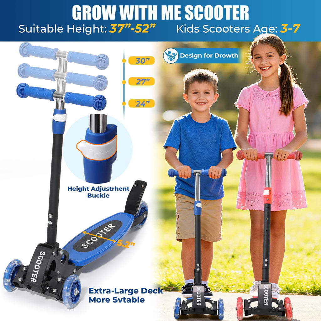 3 Wheel Kids Scooter with LED Light-Up H9416
