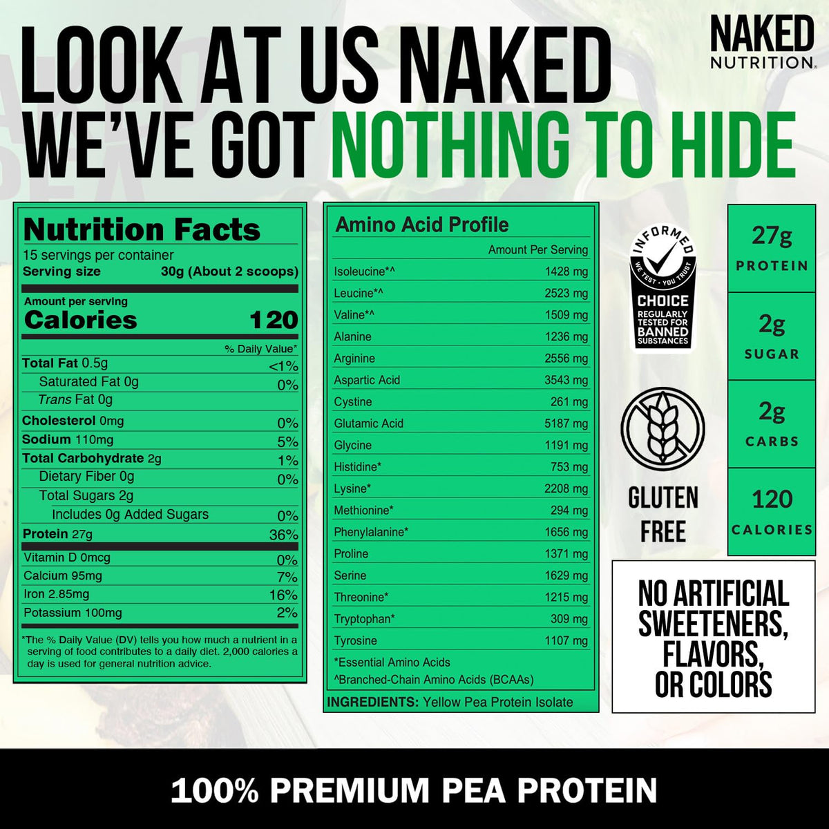 Pea Protein Isolate and Creatine Monohydrate Unflavored L371