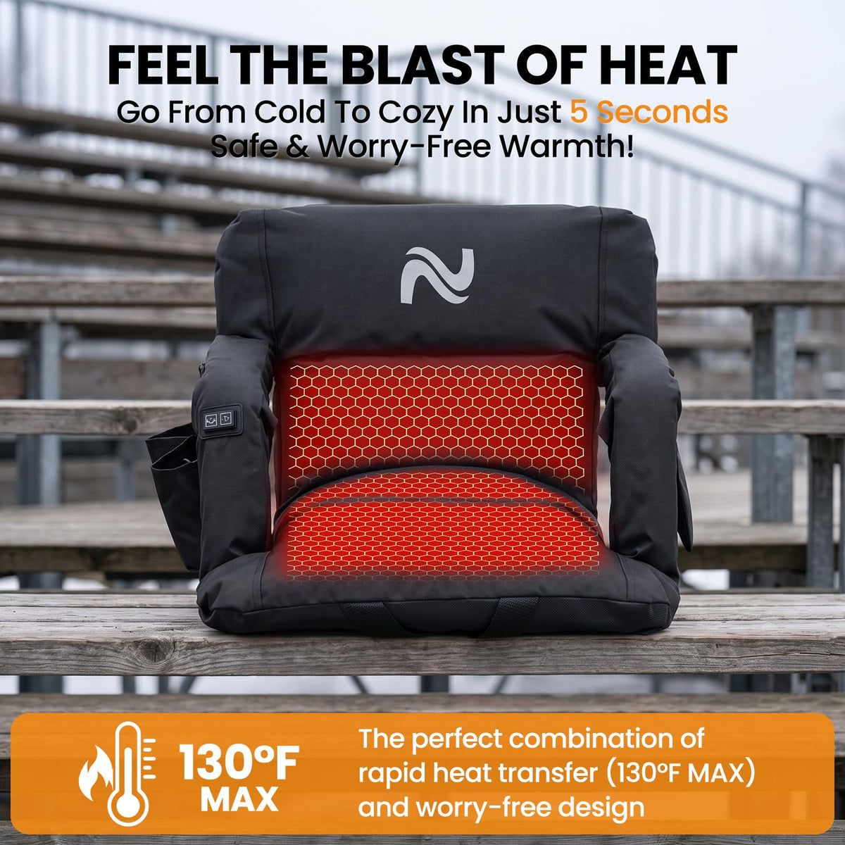 2 Pack Extra Thick Heated Stadium Seats V145642