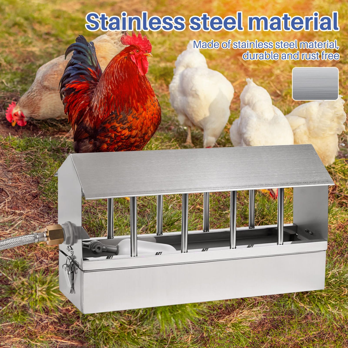 Stainless Steel Automatic Chicken Waterer with Float Valve I309