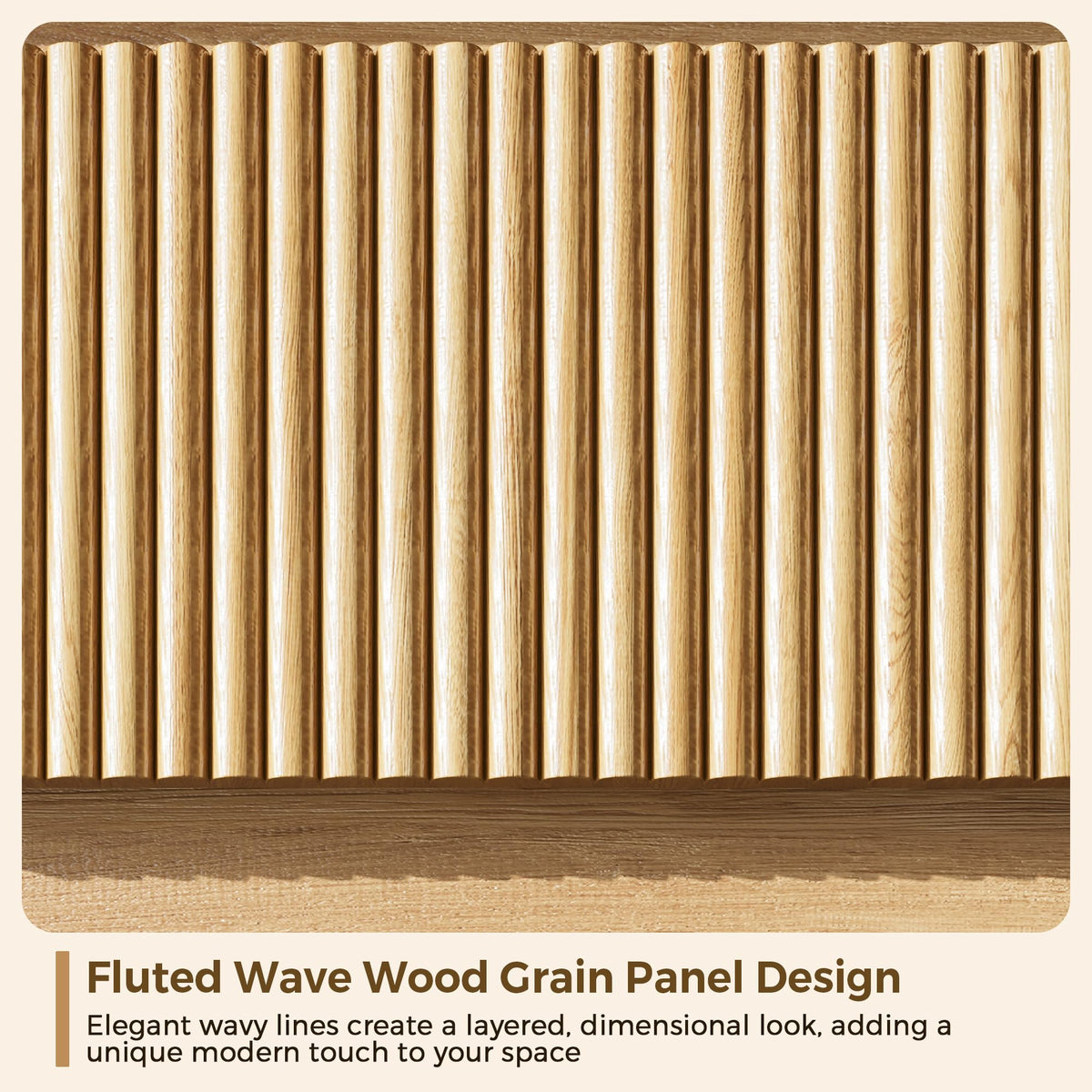 6 Drawer Fluted Wood Dresser L34851
