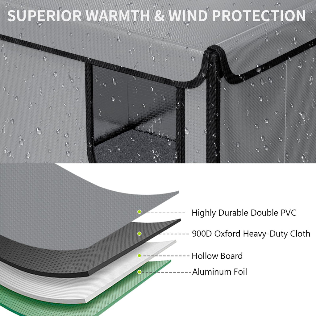 Weatherproof Outdoor Cat House with Thermal Aluminum Foil Q591173