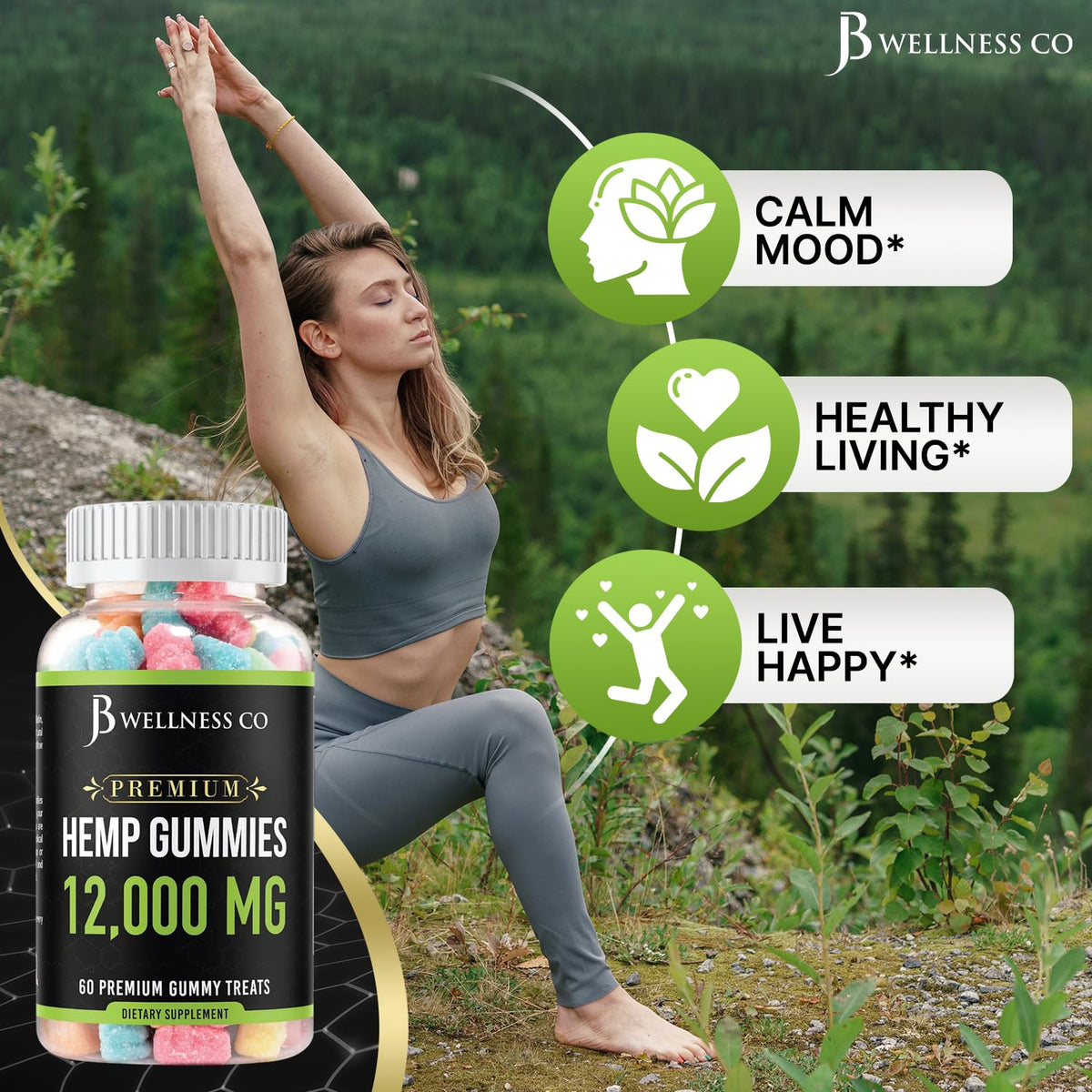 Hemp Gummies 12,000 Vitamins & Omega 3,6,9 120 Count E27946