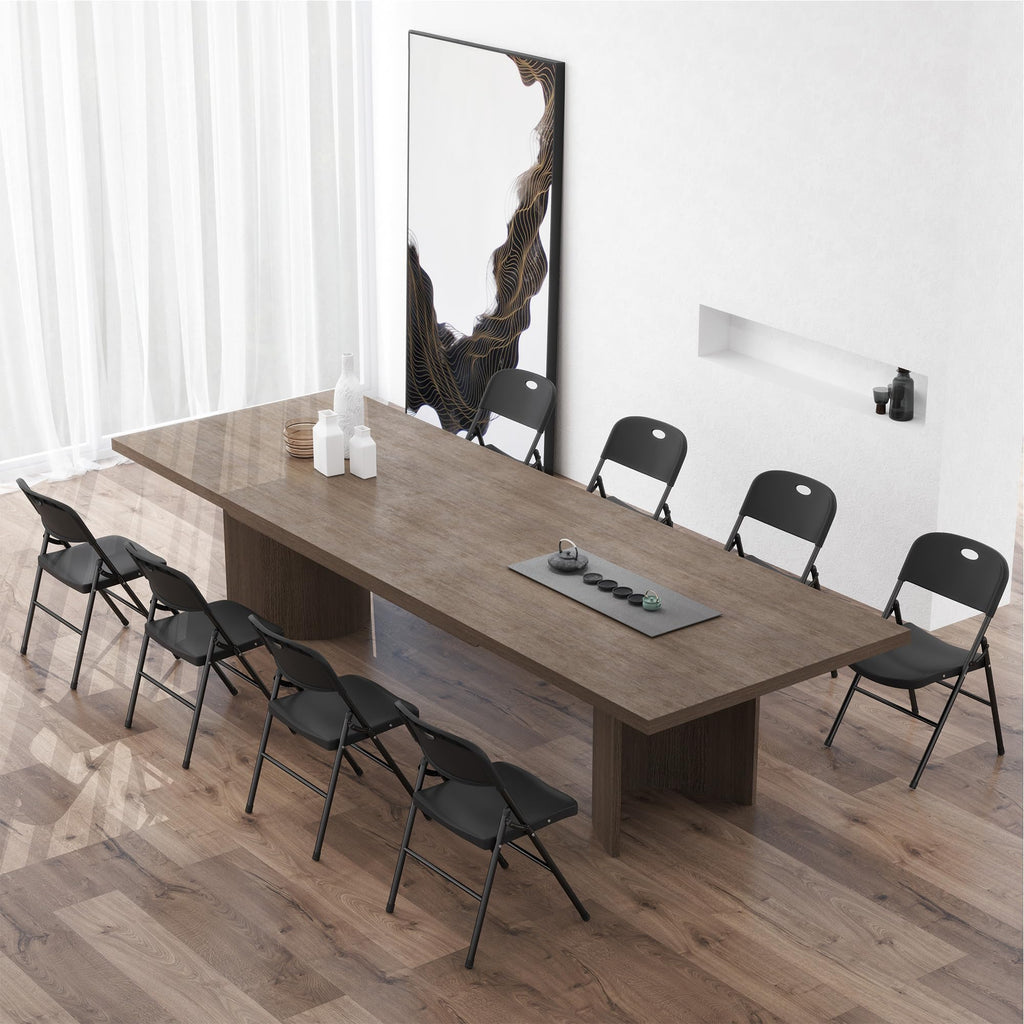 Folding Chairs Set of 10 Black O778