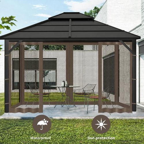 10x10 ft Coffee Gazebo Replacement Mosquito Netting C67934