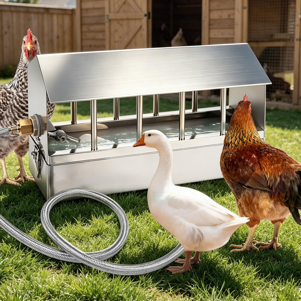 Stainless Steel Automatic Chicken Waterer with Float Valve I309