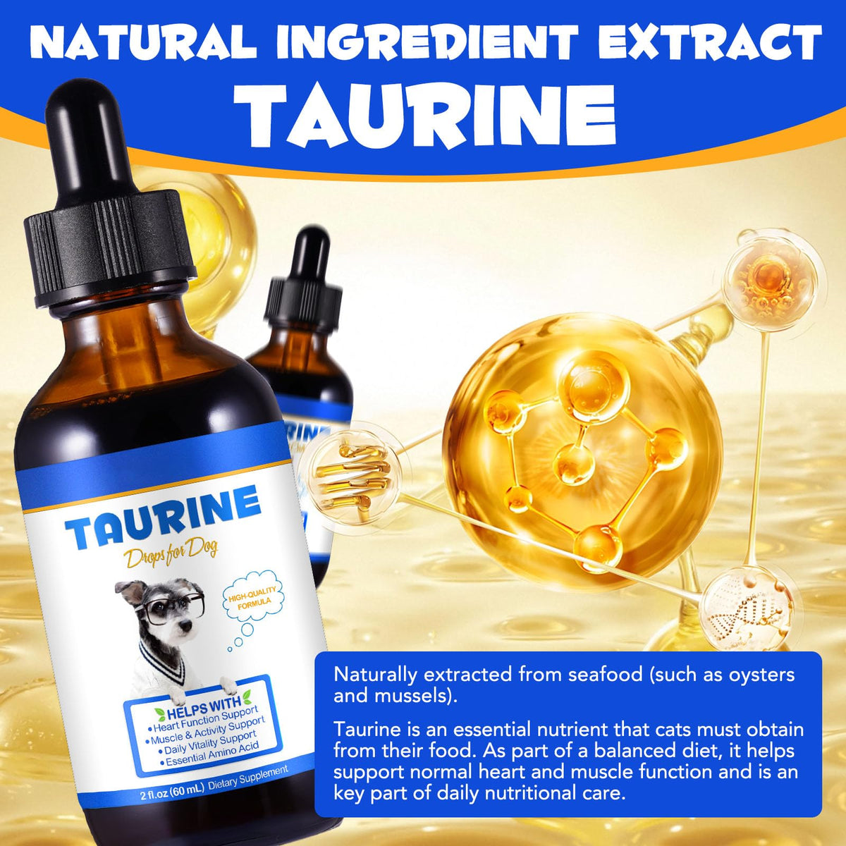 Taurine Liquid Supplement for Dogs 60ml I93610