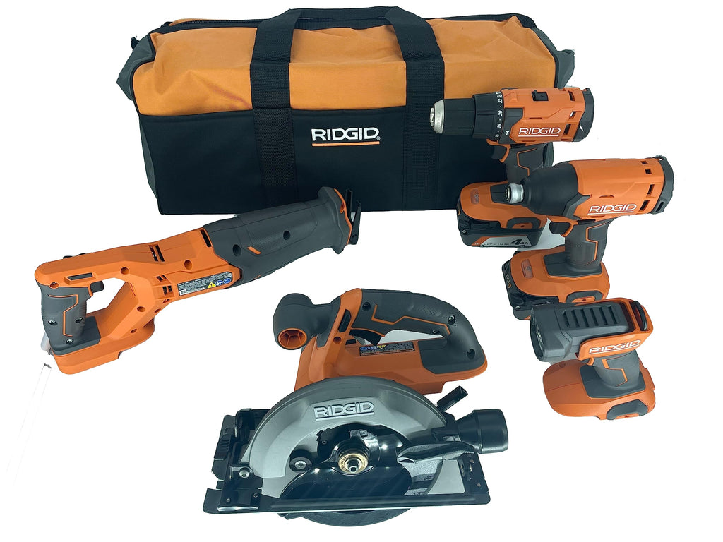 18V Lithium-Ion Cordless 5-Tool Kit with 4.0 Ah Batteries and Charger E86221