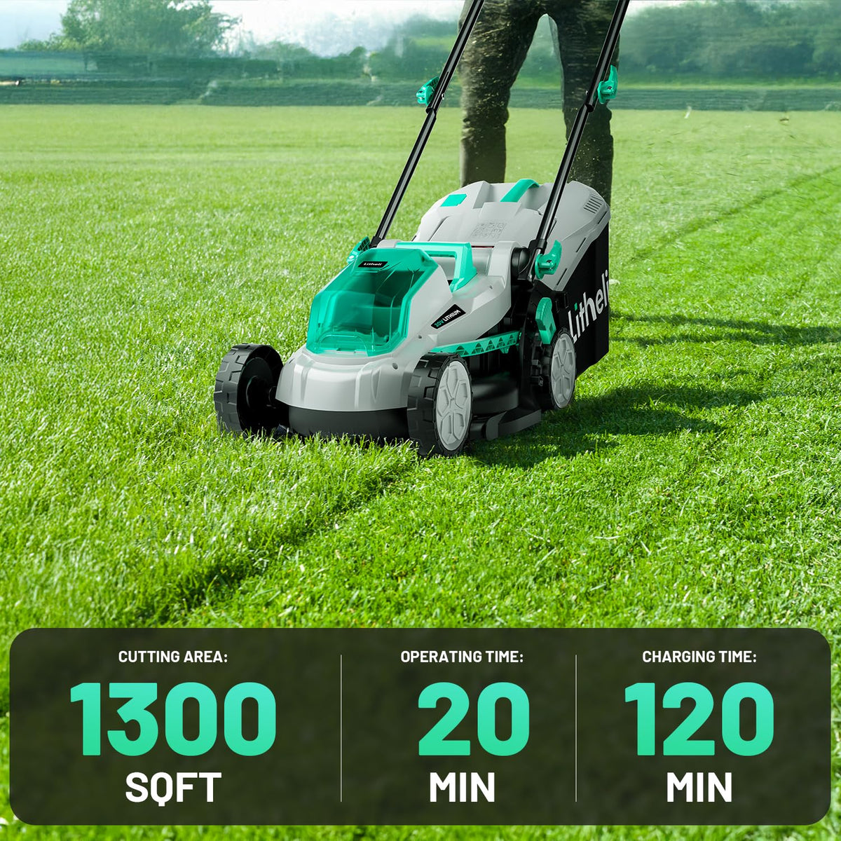 13" Cordless Electric Lawn Mower with Battery & Charger U47027