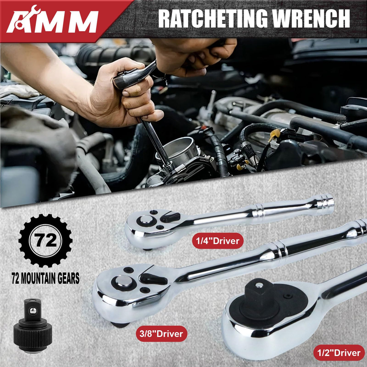 1/4 in, 3/8 in and 1/2 in Drive 202 Piece Mechanics Tool Set J399003