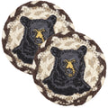 Black Braided Jute Woven Coasters Set of 2 V4994