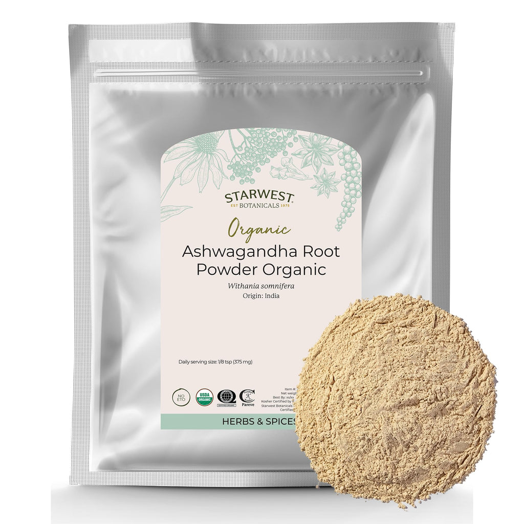 Organic Ashwagandha Root Powder 1 lb Bag W3408