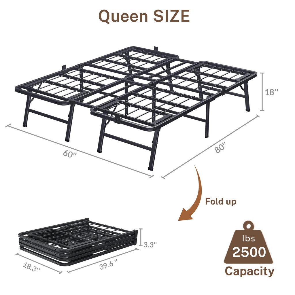 18 Inch Queen Metal Folding Bed Frame W7868