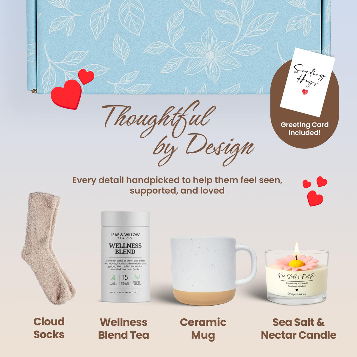 Ceramic Mug Socks Candle Tea Gift Set W7208