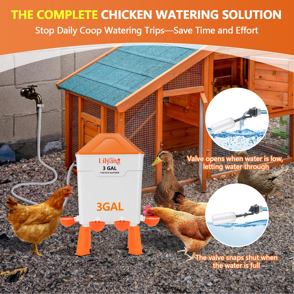 3 Gallon Automatic Chicken Waterer & Feeder Set B2096