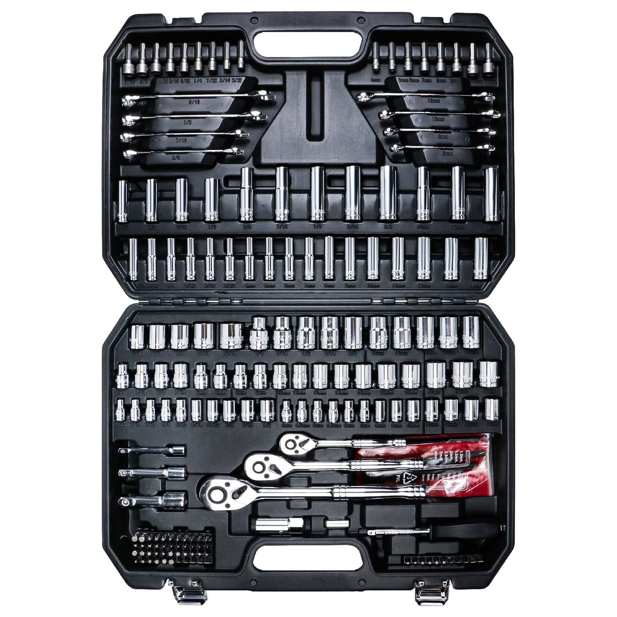 1/4 in, 3/8 in and 1/2 in Drive 202 Piece Mechanics Tool Set J399003