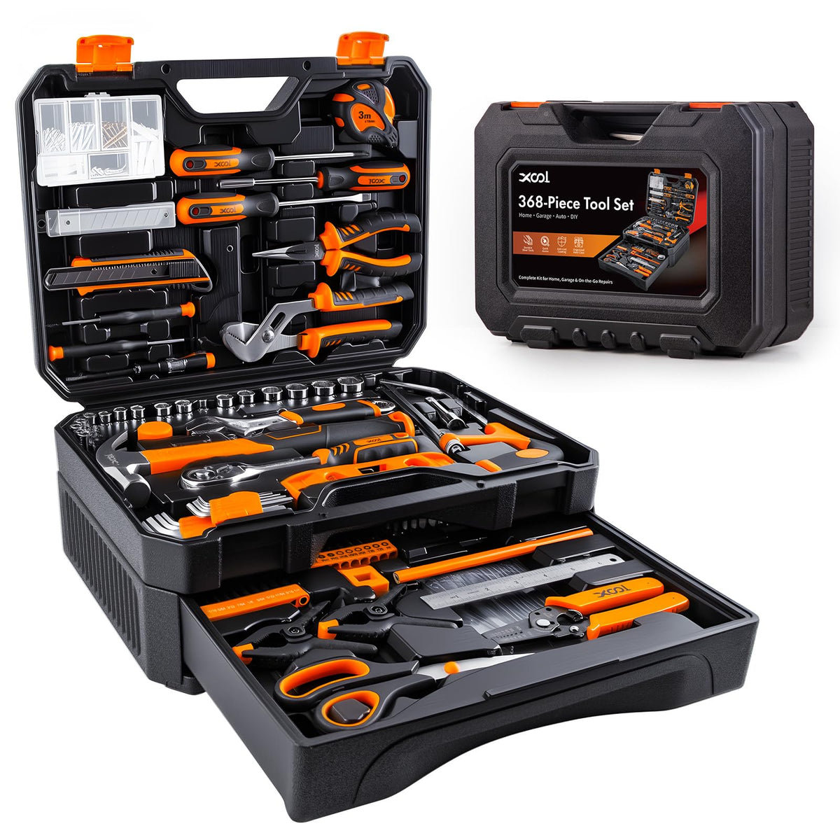368 Piece Home Repair Tool Kit with Drawer Toolbox A36131
