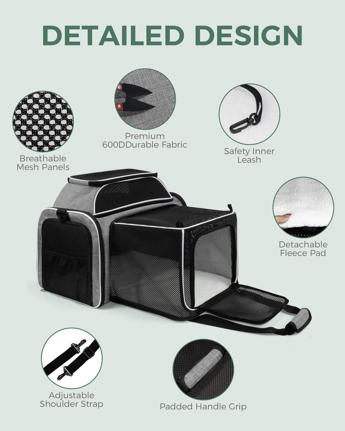 Airline Approved Soft Side Pet Carrier with Fleece Pad A747