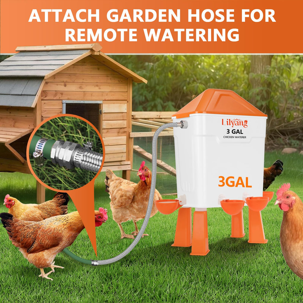 3 Gallon Automatic Chicken Waterer & Feeder Set B2096