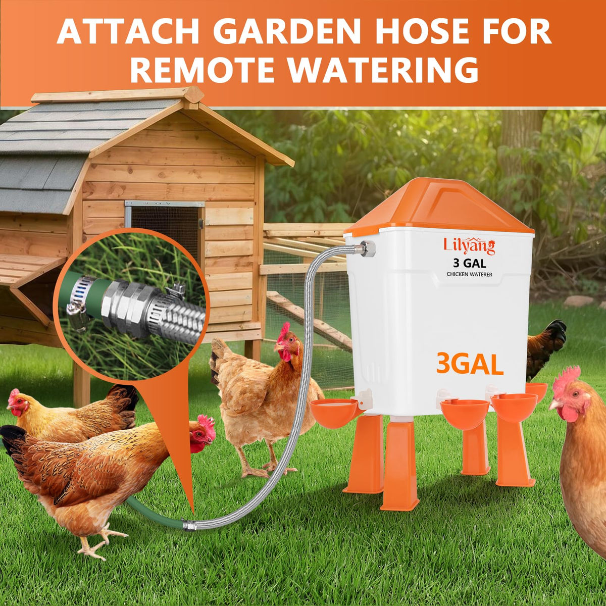 3 Gallon Automatic Chicken Waterer & Feeder Set B2096