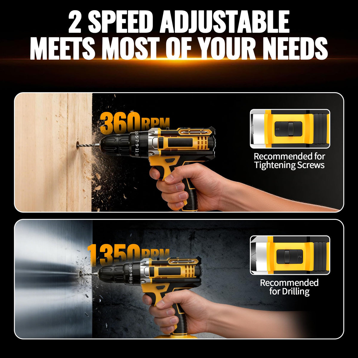 21V Cordless Drill Driver with 2 Batteries V888313