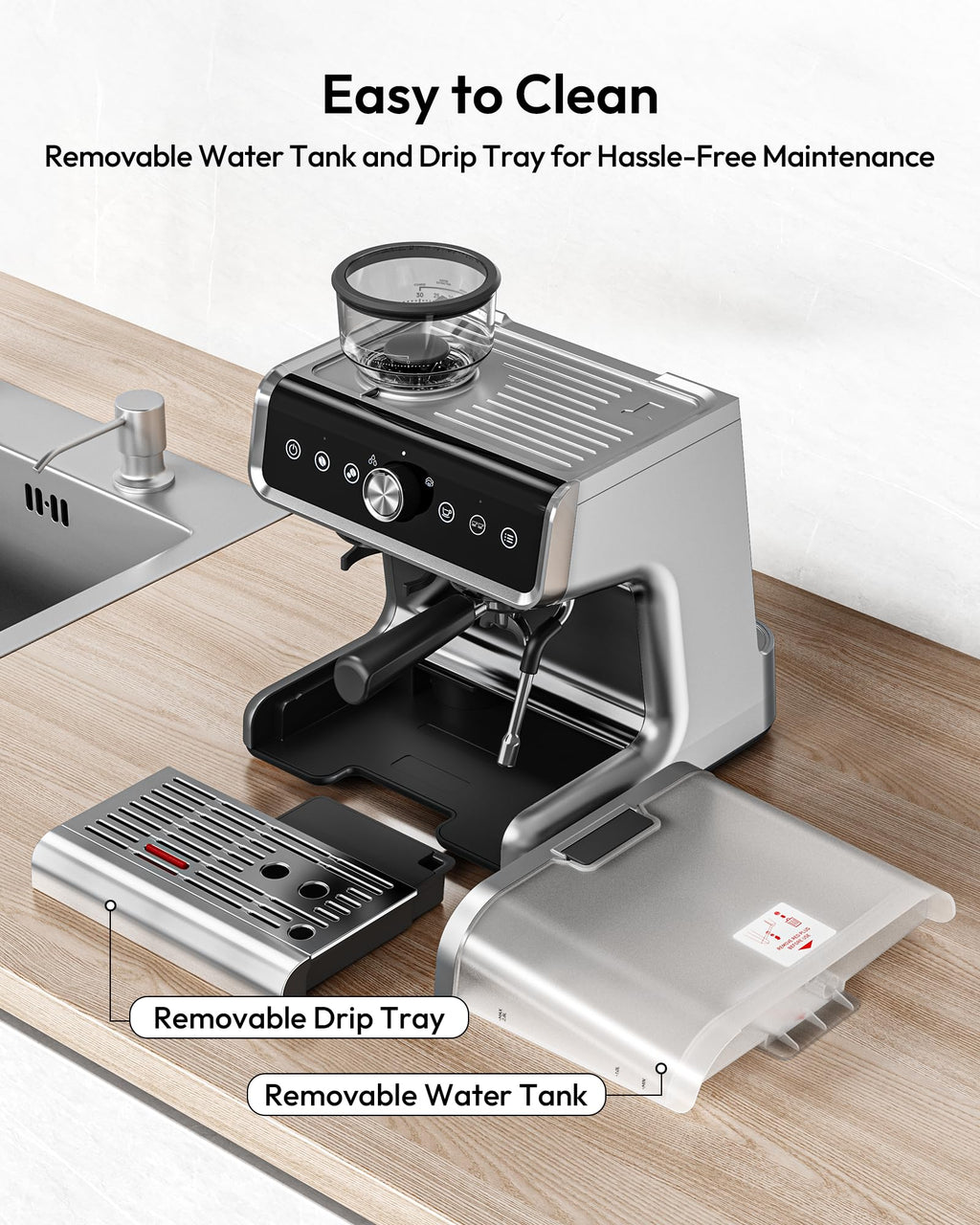 Espresso Machine with Grinder and Milk Frother Y486984