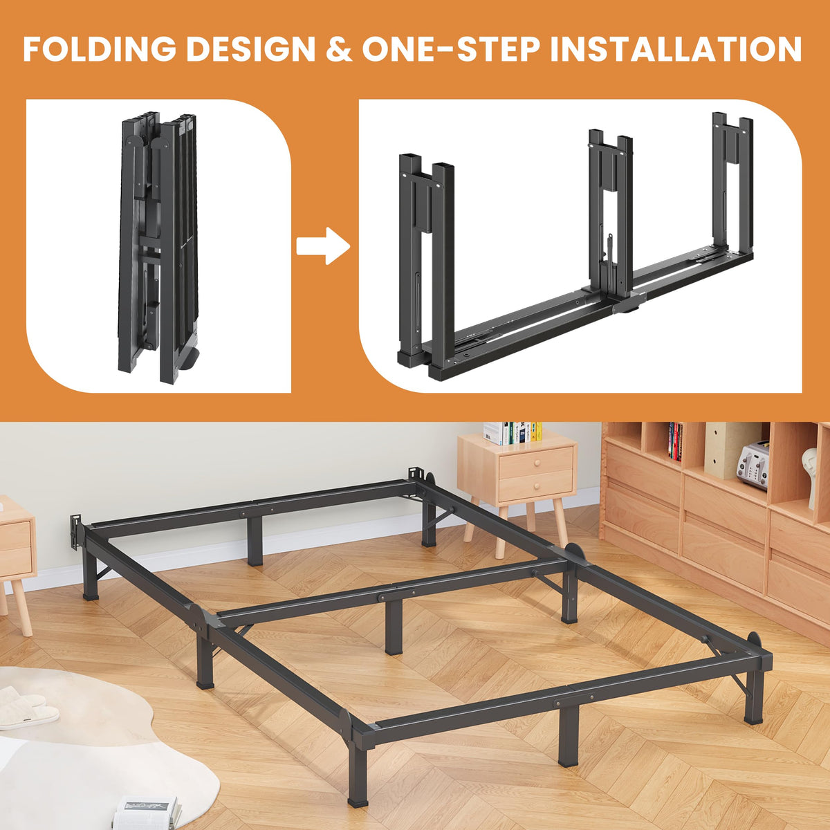 Queen 8 Inches Metal Bed Frame J61360