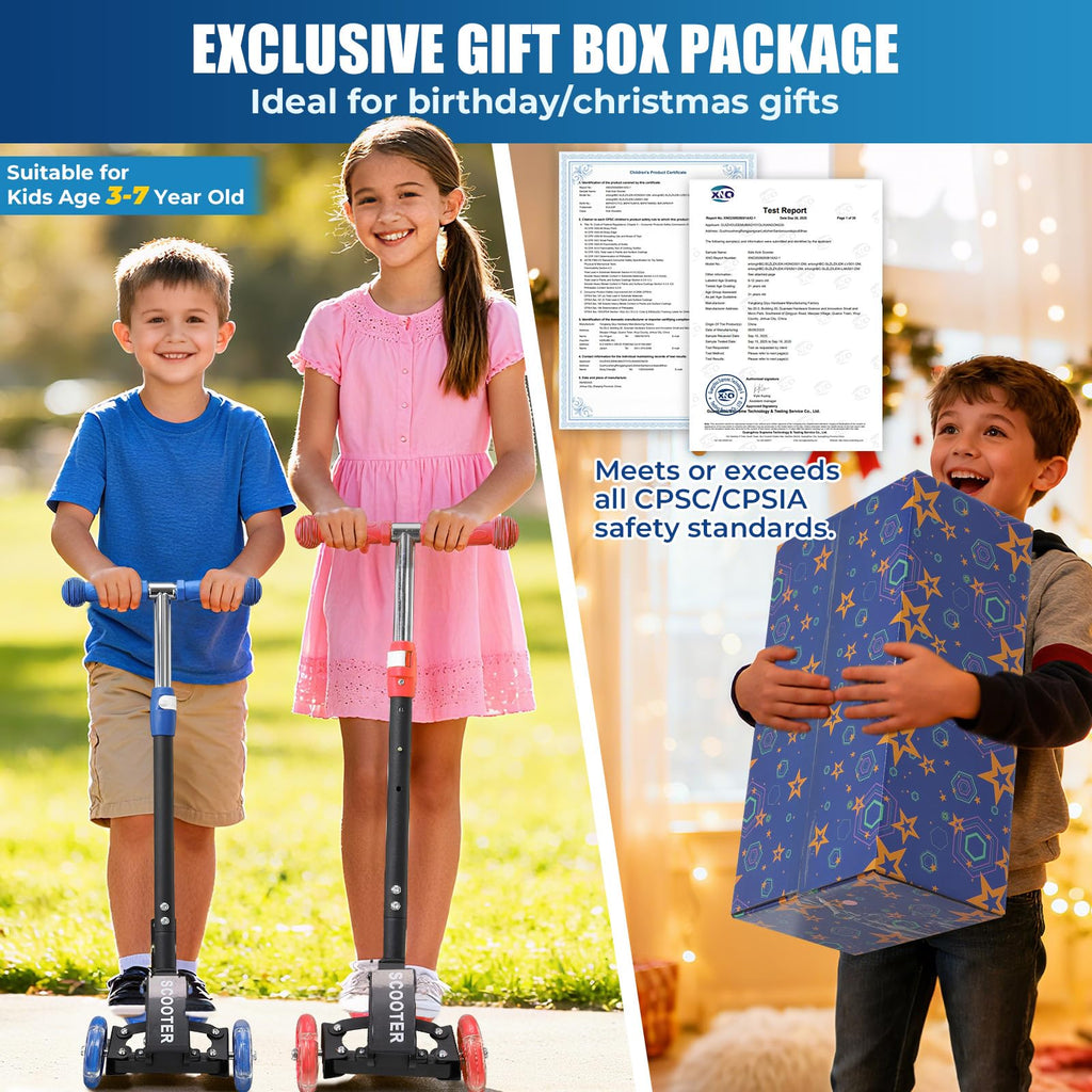 3 Wheel Kids Scooter with LED Light-Up H9416