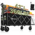 43'' Extra Long Folding Wagon with Extended Tailgate, Black C955141