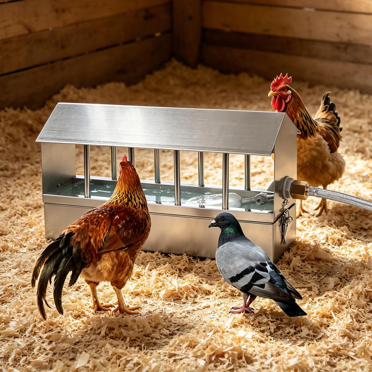 Stainless Steel Automatic Chicken Waterer with Float Valve I309