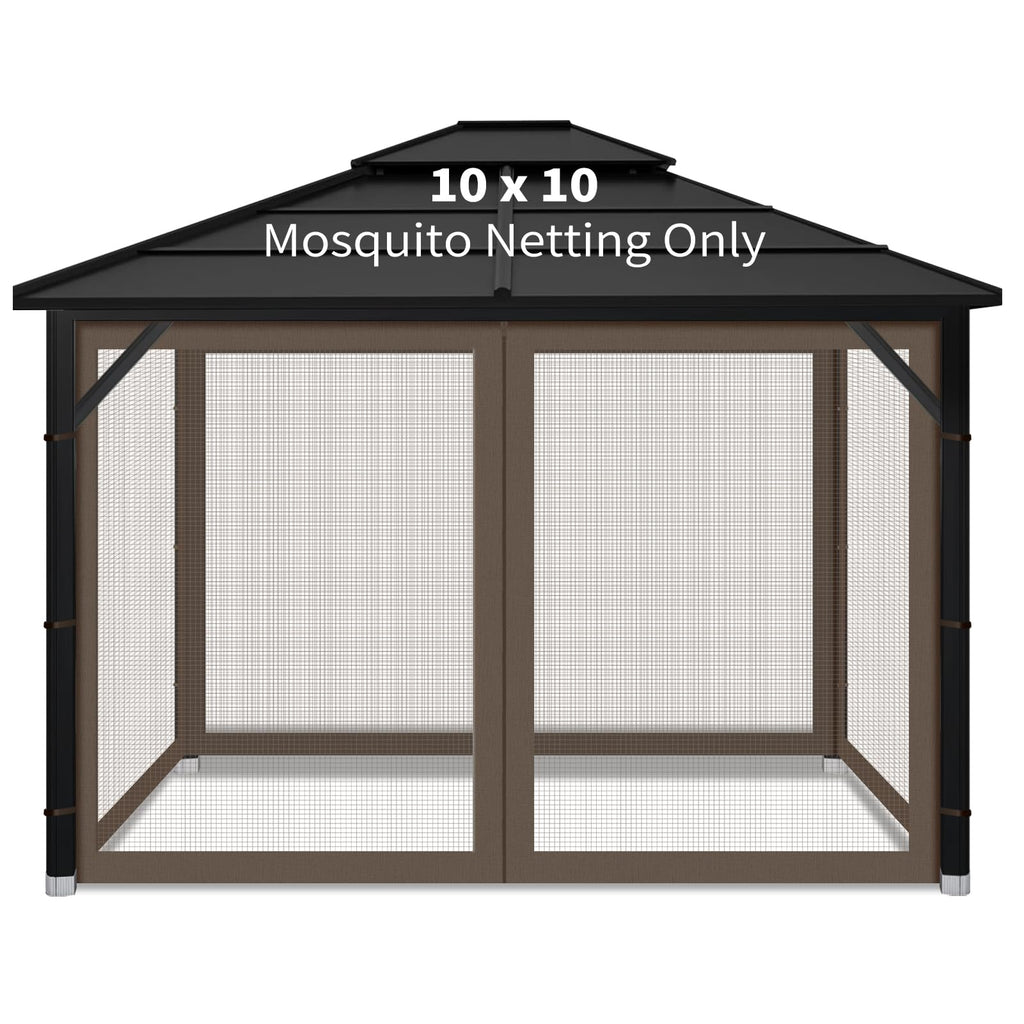10x10 ft Coffee Gazebo Replacement Mosquito Netting C67934