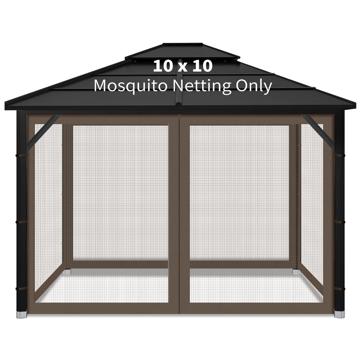 10x10 ft Coffee Gazebo Replacement Mosquito Netting C67934