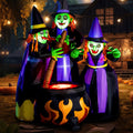 6 FT Halloween Inflatables Three Witch Cauldron with LEDs B16809