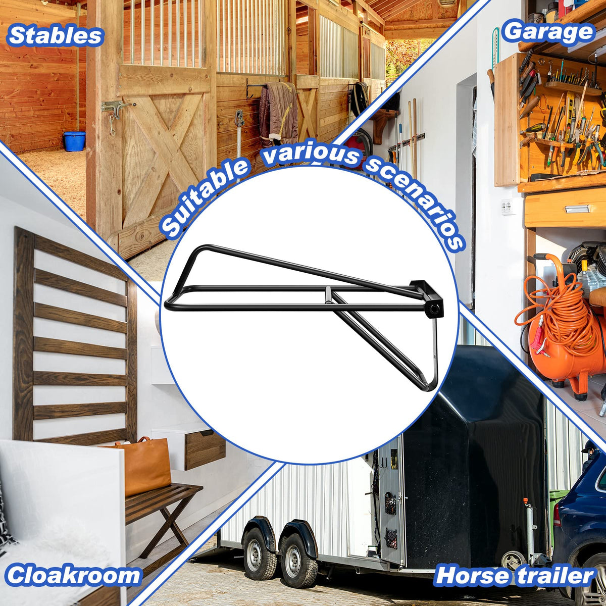 2 Pieces Portable Folding Saddle Rack J293