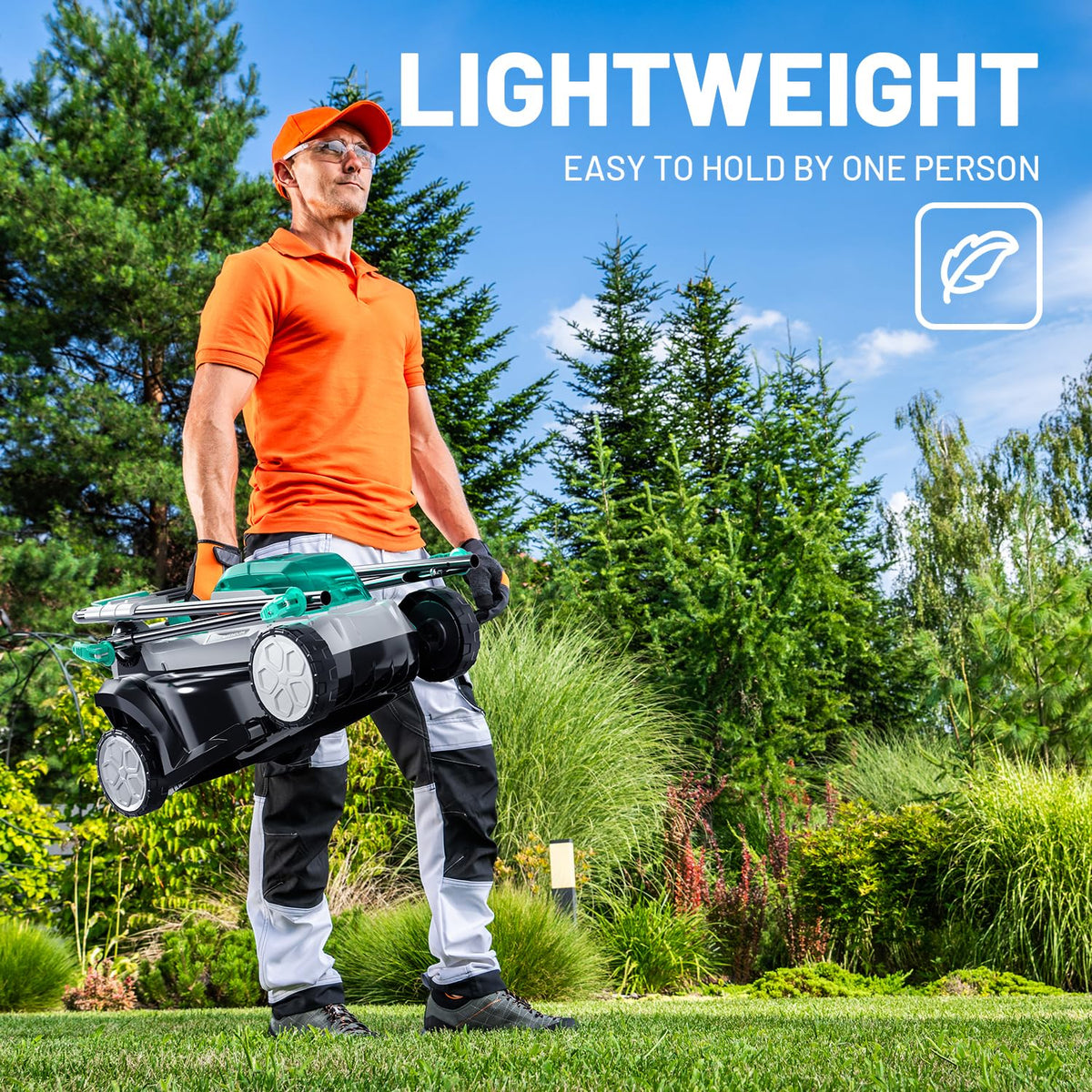 13" Cordless Electric Lawn Mower with Battery & Charger U47027