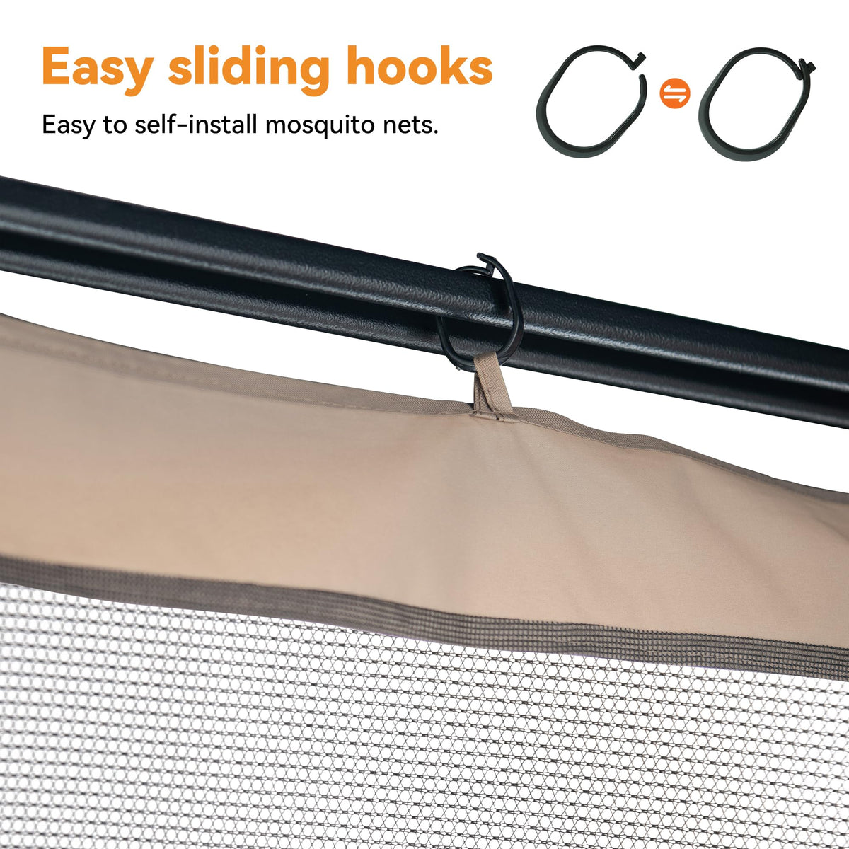 Outdoor Gazebo Mosquito Netting Replacement 4-Panel Sidewalls 11' x 13' N4475