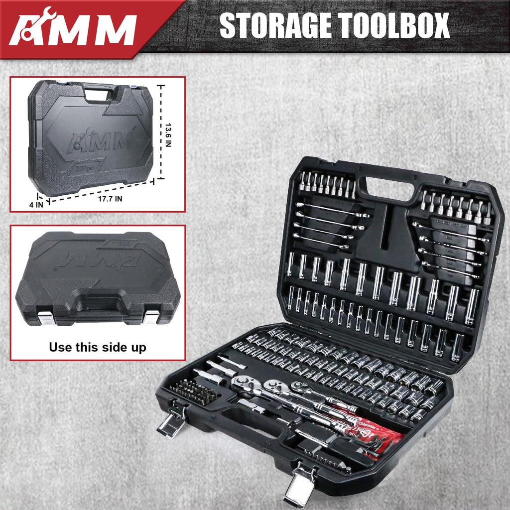 1/4 in, 3/8 in and 1/2 in Drive 202 Piece Mechanics Tool Set J399003