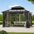 Outdoor Gazebo Mosquito Netting Replacement 4-Panel Sidewalls 11' x 13' N4475