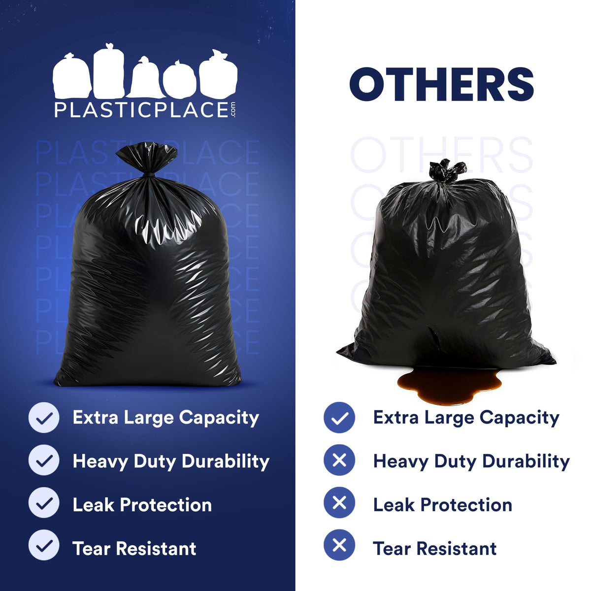 95-96 Gallon Heavy Duty Black Trash Bags W962