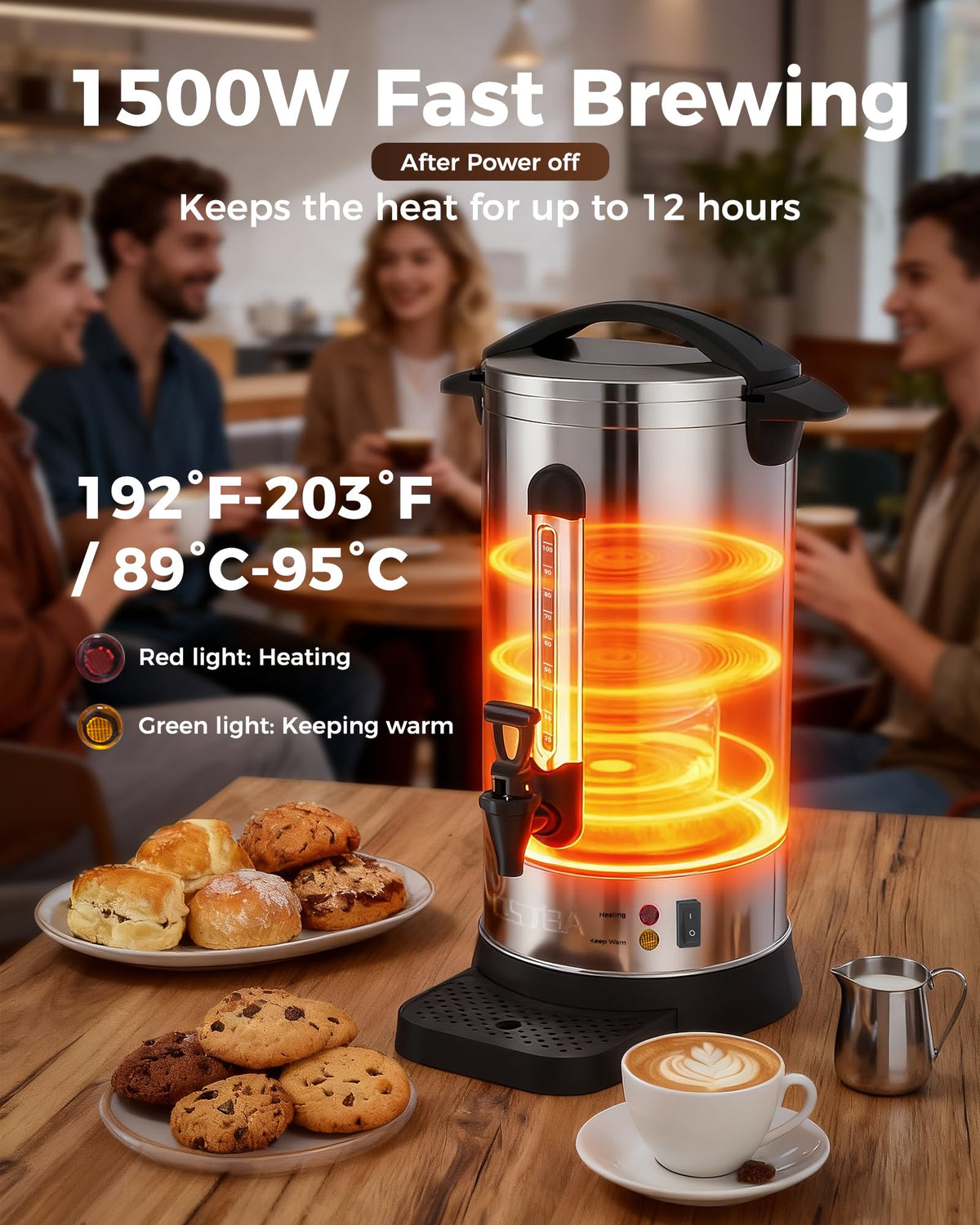 1500W 100 Cup Stainless Steel Commercial Coffee Urn R66898