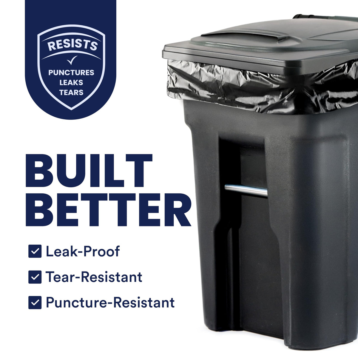 95-96 Gallon Heavy Duty Black Trash Bags W962