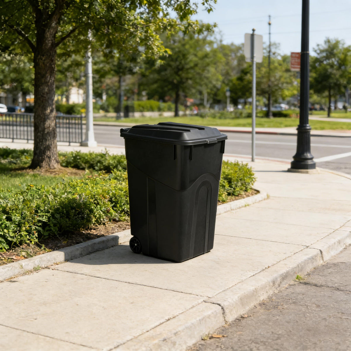 45 Gallon Wheeled Trash Can with Lid J757068