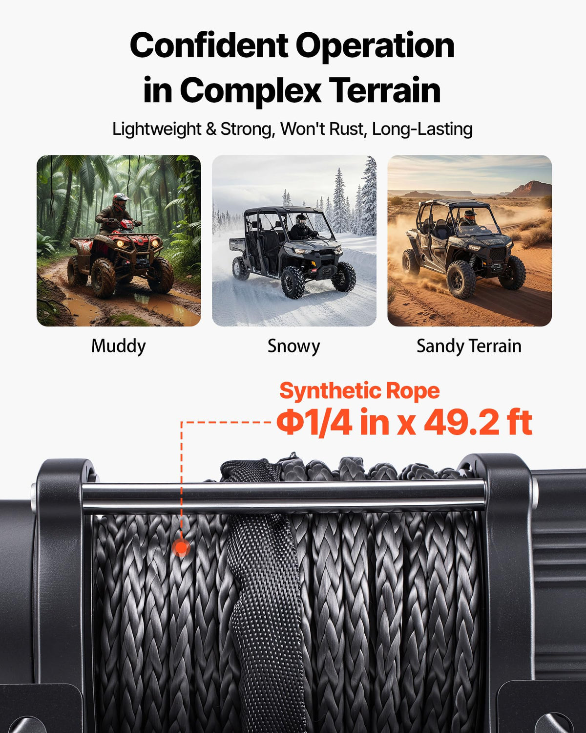 6000 lbs 12V Electric Winch with Synthetic Rope N3737