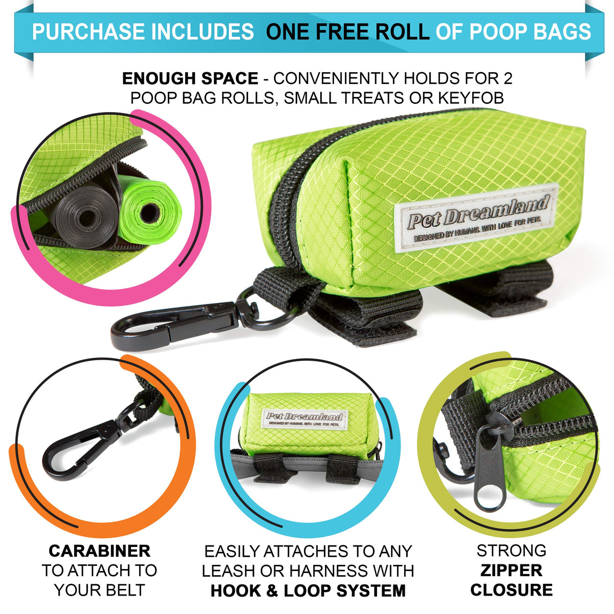 Hands Free Dog Leash for Large Dogs with Poop Bag Dispenser T812460