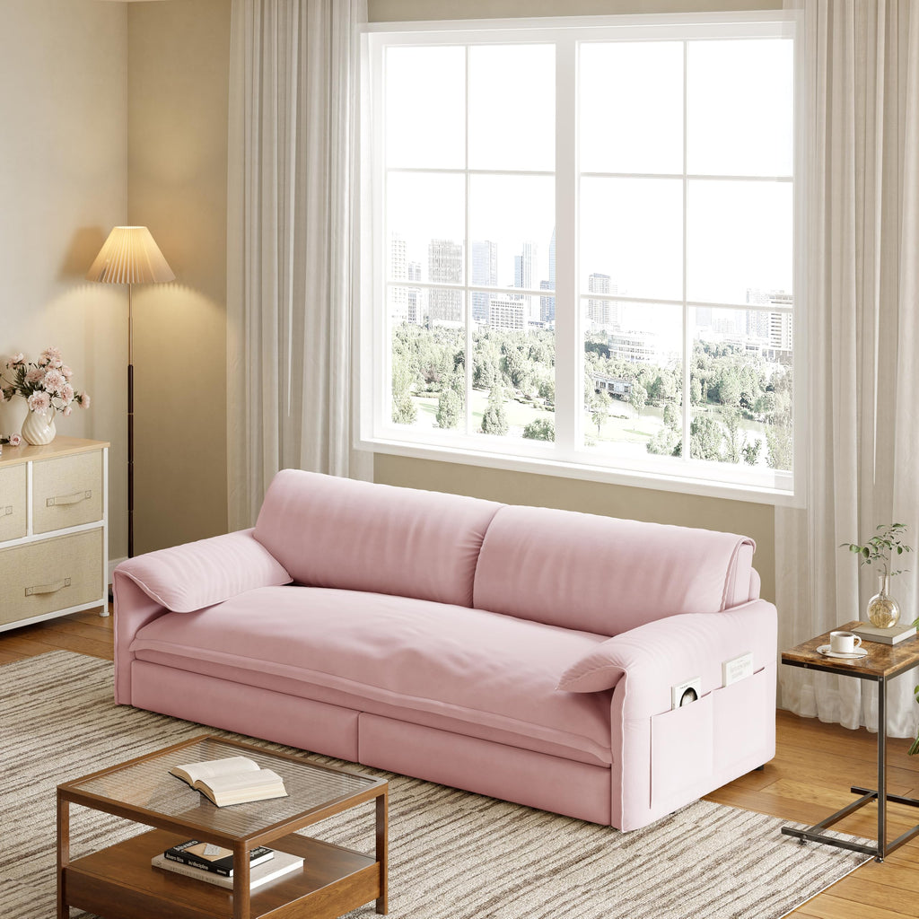 Queen Size Velvet Sleeper Sofa Bed K1396