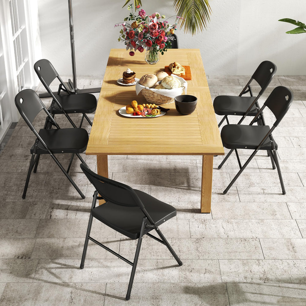 Folding Chairs Set of 10 Black O778